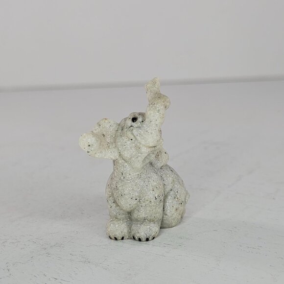 Quarry Critters Elephant Sitting Miniature Figurine Lucky Trunk Up - Picture 8 of 8